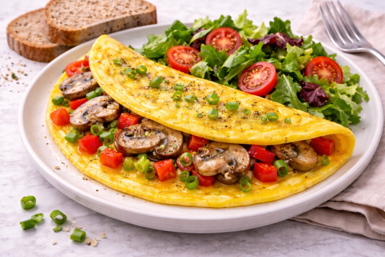 Omelette with Pepper and Mushrooms
