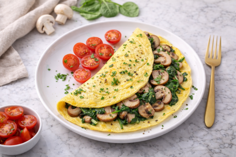 Omelette with Mushrooms and Spinach