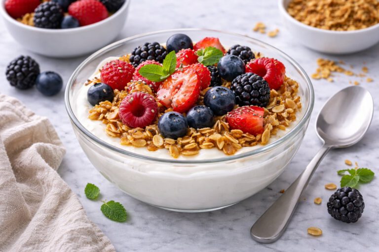 Yogurt with Granola and Berries