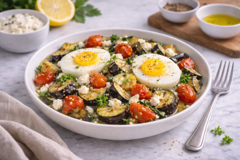 Warm Salad with Egg and Roasted Vegetables