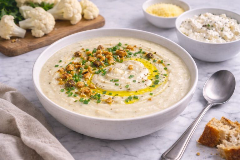 Creamy Cauliflower Soup + Light Cheese