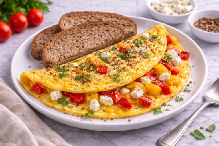 Omelette with Peppers and Light Cheese