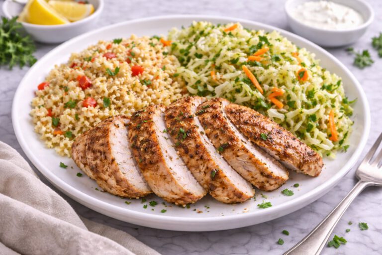 Turkey with Bulgur and Coleslaw