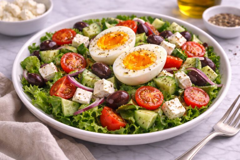 Salată grecească „light” cu ou