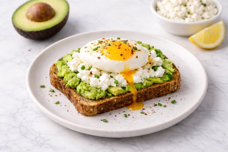 Avocado Toast with Egg and Cottage Cheese