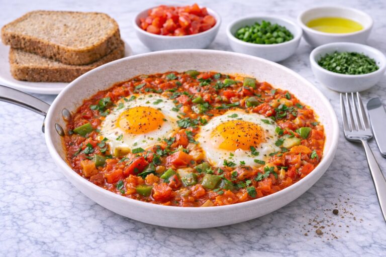 Menemen with Whole Wheat Bread