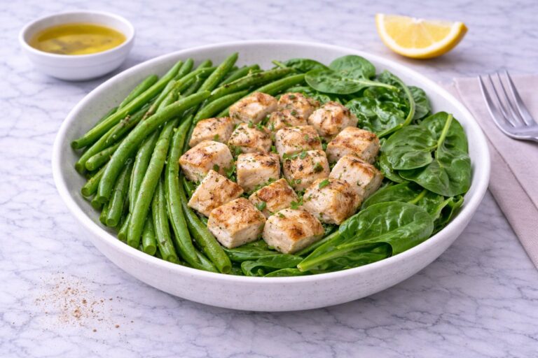 Bowl with Chicken and Green Vegetables