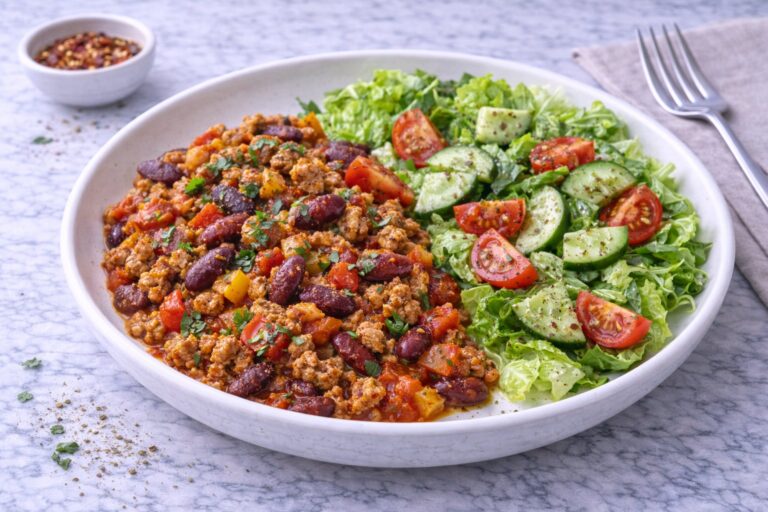 Turkey Chili with Salad